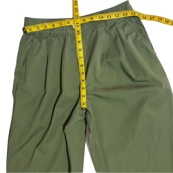 LOFT Wide Leg Pleated Green Pants Size 4P - Picture 8 of 12